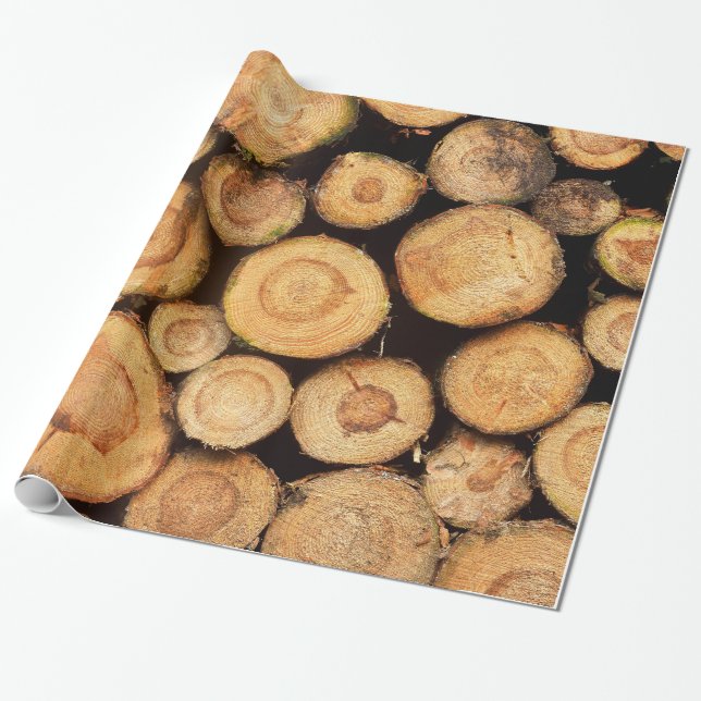 Papier Cadeau Pile des rondins coupés (Déroulé)