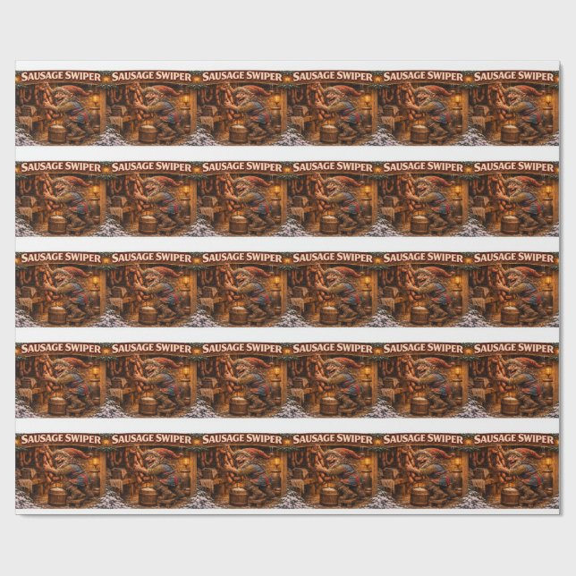 Papier Cadeau Pilleur de saucisses Yule Lad  (Plat)