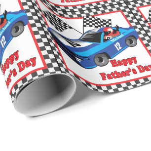 Papier Cadeau Pilote de voiture de course Cadeau de Fête des pèr