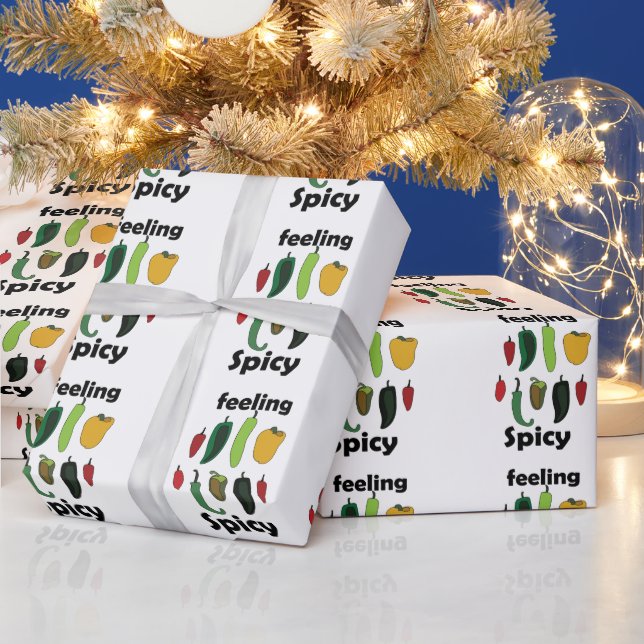 Papier Cadeau Piment Sentiment Chaud Fête Fiesta (Vacances)