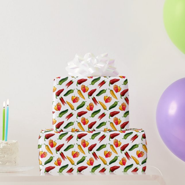 Papier Cadeau Piments colorés (Cadeaux de fête)