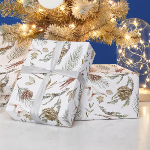 Papier Cadeau Pinecone rustique et Noël À feuillage persistant