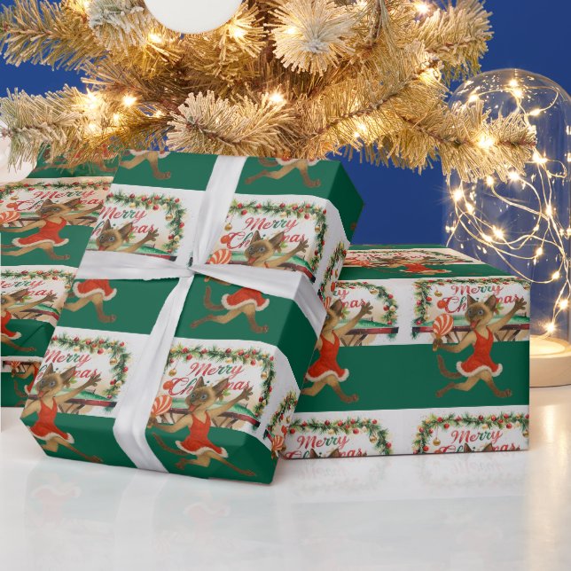Papier Cadeau Ping Pong Christmas Themed for Siamese Cat Lovers  (Vacances)
