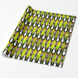Papier Cadeau Pingouin crevé humoristique de Père Noël sur v2