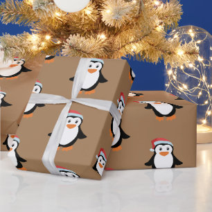 Papier Cadeau Pingouin de collage personnalisé - Noël drôle