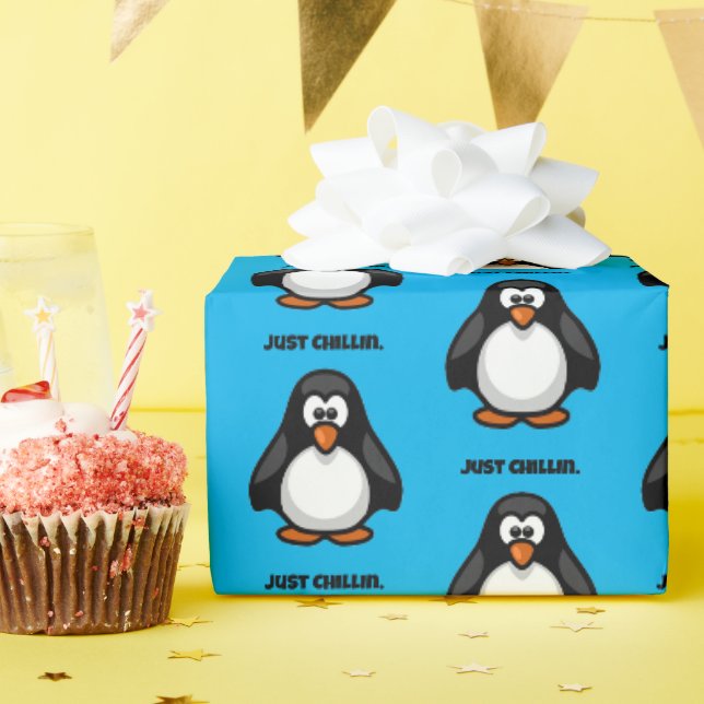 Papier Cadeau Pingouin de dessin cool - Juste Chillin' Arctic Vi (Fête d'anniversaire)