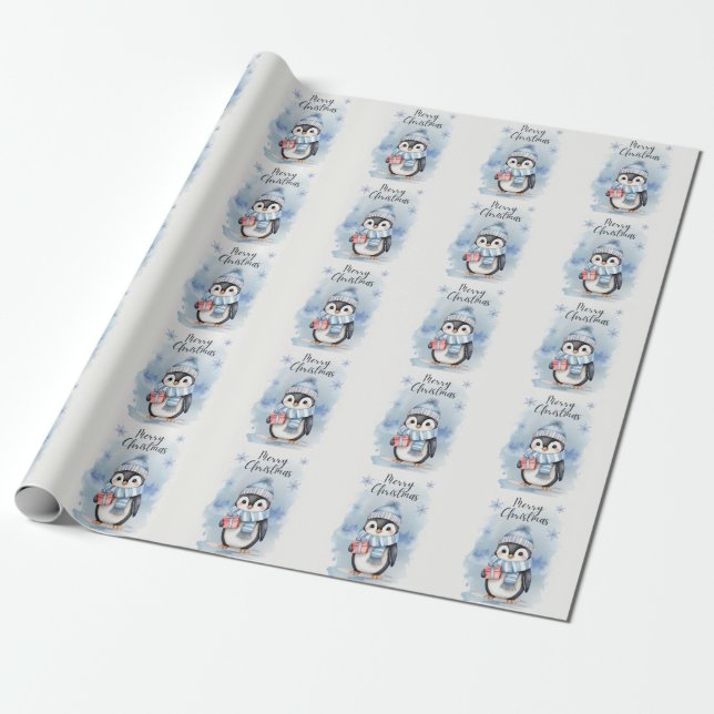 Papier Cadeau "Pingouin mignon 2" (Déroulé)