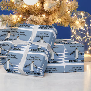 Papier Cadeau Pingouin mignon animal drôle Anniversaire