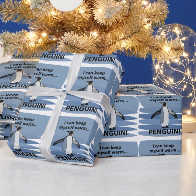Papier Cadeau Pingouin mignon animal drôle Anniversaire (Vacances)