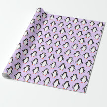 Pingouins mignons Motif sur Lavande claire violet