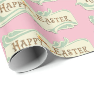 Papier Cadeau Pink and Sage Green Joyeux enveloppement cadeau de