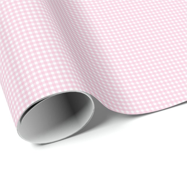 Papier Cadeau Pink and White Gingham (Coin rond)