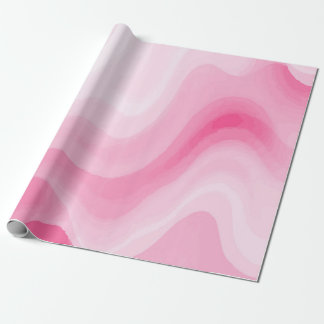 Papier Cadeau Pink and White Watercolor Swirl Pattern