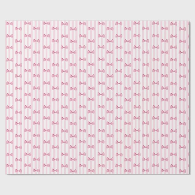Papier Cadeau Pink Bows Baby Girl Baby shower envelopper cadeau (Plat)