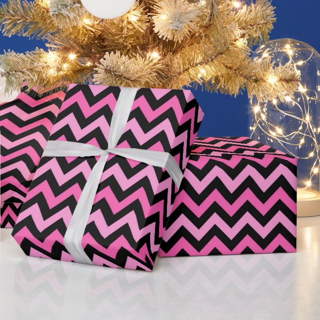 Papier Cadeau Pink Chevron Breast Cancer Awareness Pattern (Vacances)