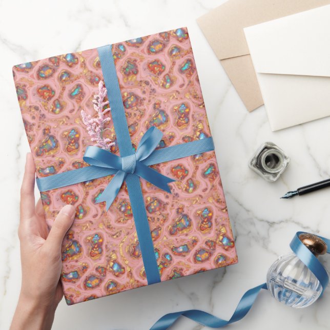 Papier Cadeau Pink Chic Faux Foil Gold & Opal (Cadeaux)