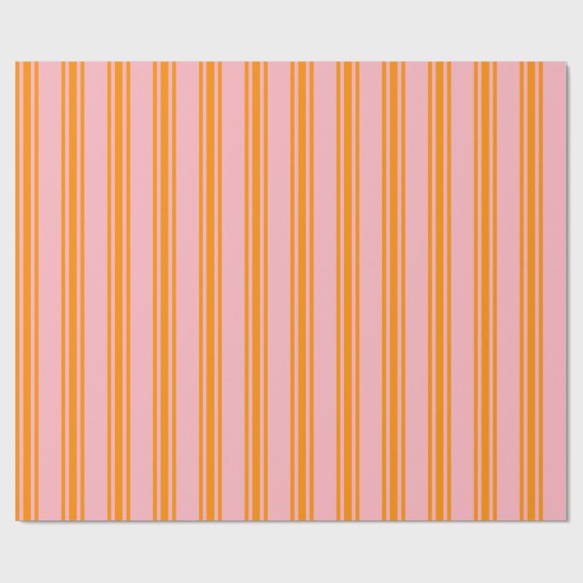 Papier Cadeau Pink clair et orange foncé (Plat)