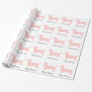 Papier Cadeau Pink Dachshund