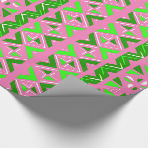 Papier Cadeau Pink & Green African Pattern