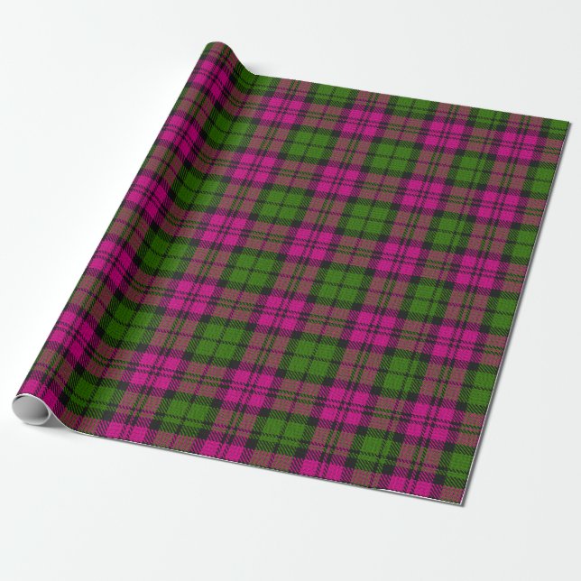 Papier Cadeau Pink Green Blackwatch Campbell Tartan Plaid (Déroulé)
