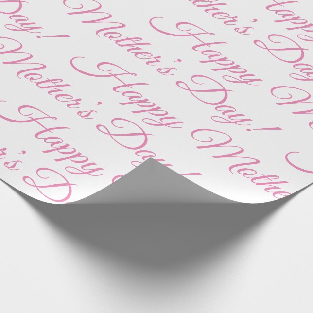 Papier Cadeau Pink Happy Mother's Day Script Holiday (Coin)