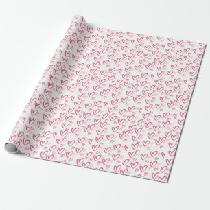 Papier Cadeau Pink Heart Valentine's Day Wrapping Papier