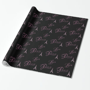Papier Cadeau Pink-Love-Paris-Eiffel-Tower-Unique