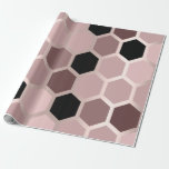 Papier Cadeau Pink Mauve Rose Gold Geometry Honeycomb Hexagon<br><div class="desc">florenceK design élégance dans les formes géométriques</div>