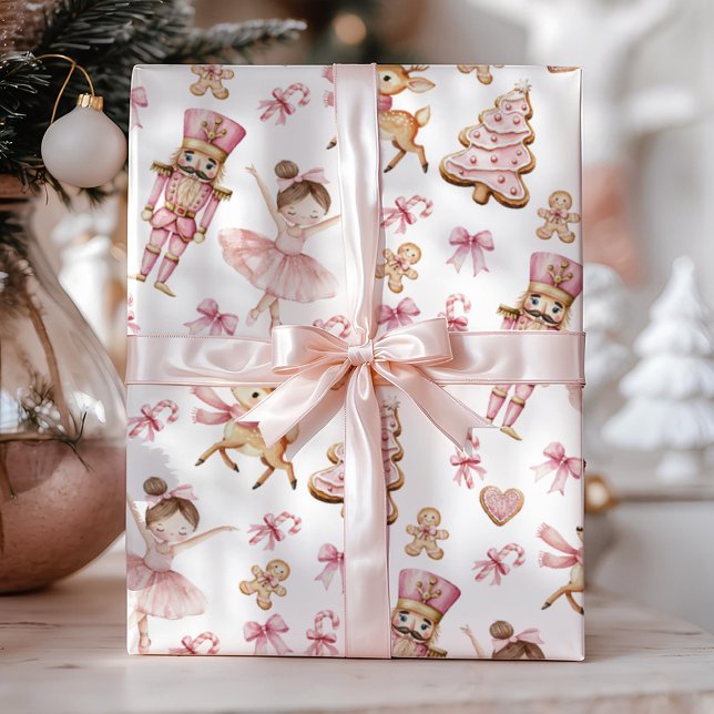 Papier Cadeau Pink Nutcracker Kids Christmas Wrapping Paper (Créateur téléchargé)