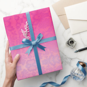 Papier Cadeau Pink Ombre Damask