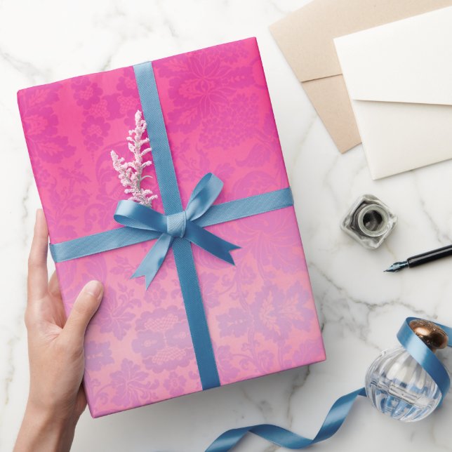 Papier Cadeau Pink Ombre Damask (Cadeaux)