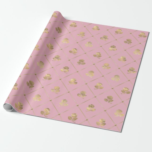 Papier Cadeau PINk OR ÉLÉGANT MARIAGE DE NAISSANCE WRAP (Déroulé)