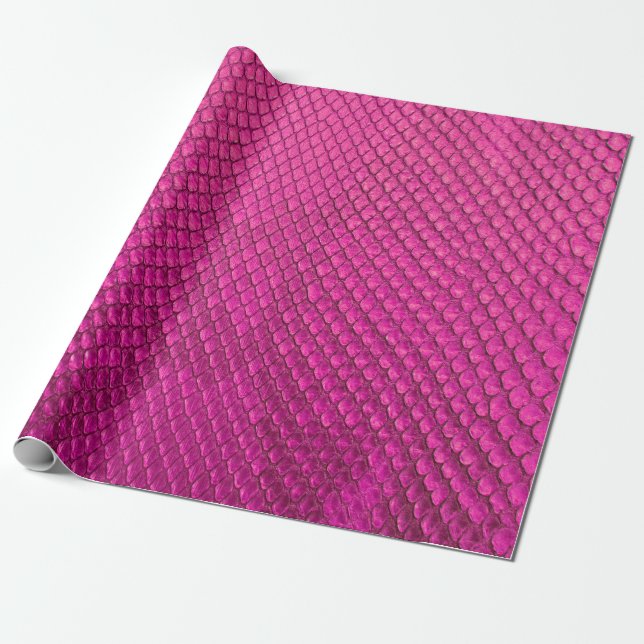 Papier Cadeau Pink python peau de serpent texture (Déroulé)