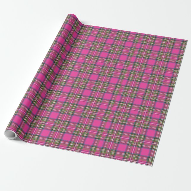 Papier Cadeau Pink Stewart Plaid (Déroulé)