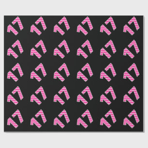 Papier Cadeau Pink Stripes 17 N° d'événement (Anniversaire, Anni