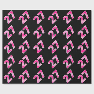 Papier Cadeau Pink Stripes 27 N° d'événement (Anniversaire, Anni