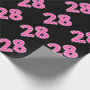 Papier Cadeau Pink Stripes 28 N° d'événement (Anniversaire, Anni