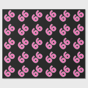 Papier Cadeau Pink Stripes 66 N° d'événement (Anniversaire, Anni