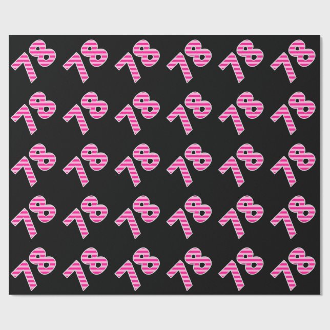 Papier Cadeau Pink Stripes 78 N° d'événement (Anniversaire, Anni (Plat)