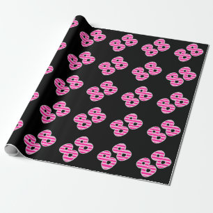 Papier Cadeau Pink Stripes 88 N° d'événement (Anniversaire, Anni