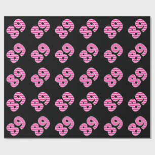 Papier Cadeau Pink Stripes 89 N° d'événement (Anniversaire, Anni