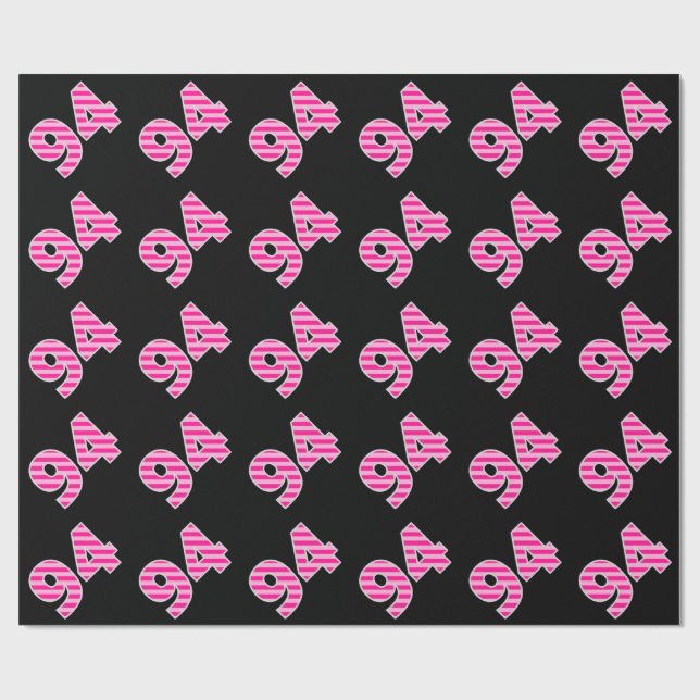Papier Cadeau Pink Stripes 94 N° d'événement (Anniversaire, Anni (Plat)
