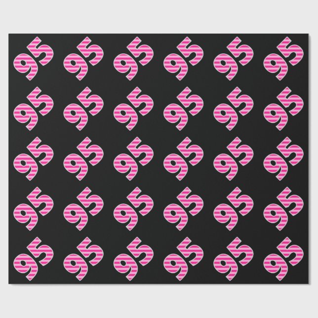 Papier Cadeau Pink Stripes 95 N° d'événement (Anniversaire, Anni (Plat)