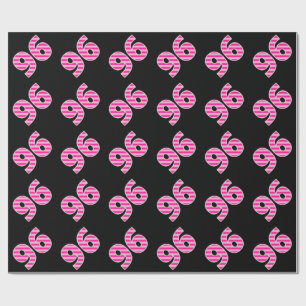 Papier Cadeau Pink Stripes 96 N° d'événement (Anniversaire, Anni