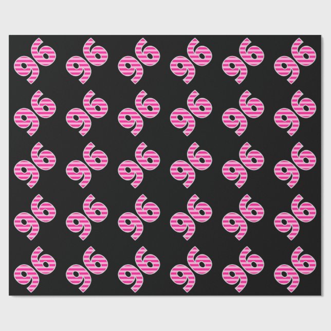 Papier Cadeau Pink Stripes 96 N° d'événement (Anniversaire, Anni (Plat)