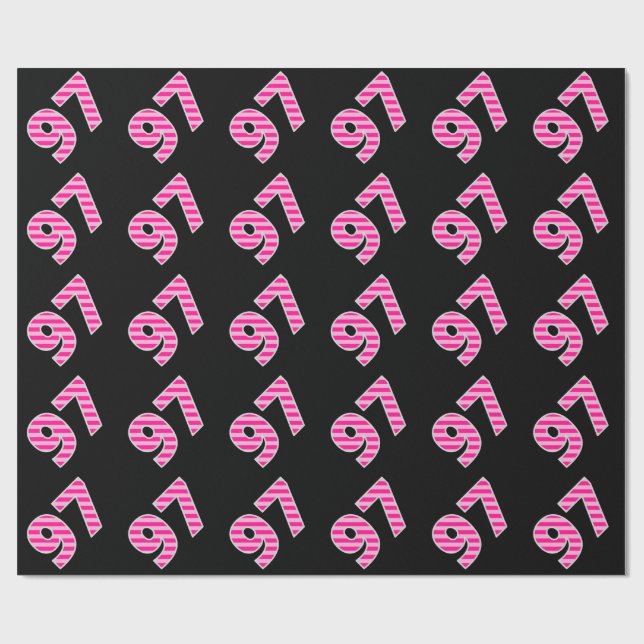 Papier Cadeau Pink Stripes 97 N° d'événement (Anniversaire, Anni (Plat)