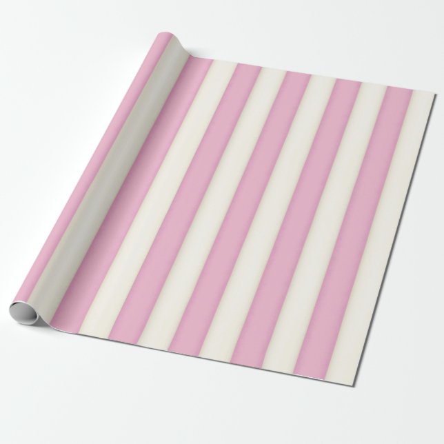 Papier Cadeau Pink Stripes Victorian Fairytale Princess Wrapper (Déroulé)