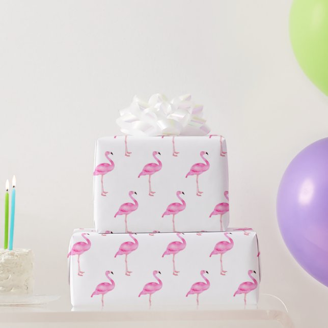 Papier Cadeau Pink Tropical Flamant rose mignon fête d'anniversa (Cadeaux de fête)