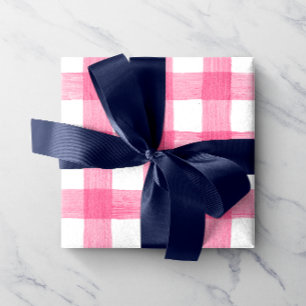Papier Cadeau Pink Watercolor Gingham Wrapping Paper