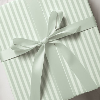 Papier Cadeau Pinstripes Pastel Vert Simple